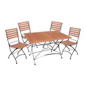Garden Pleasure Sitzgruppe Wien, schwarz Holz, Metall, 5-teilig