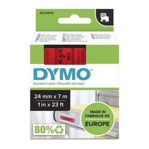DYMO Schriftband D1 53717 S0720970, 24 mm, schwarz auf rot, 1 St.