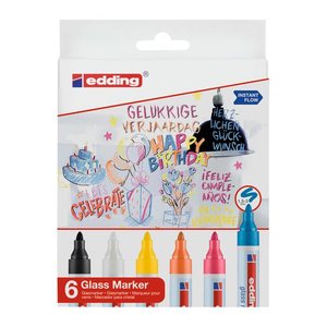 edding 95 Glasboardmarker farbsortiert 1,0 - 5,0 mm, 6 St.