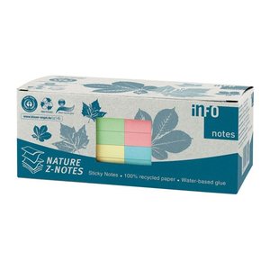 inFO Recycling Haftnotizen 5644-88BOX farbsortiert, 12 Blöcke