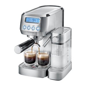 caso® Espresso Gourmet Latte Siebträgermaschine silber