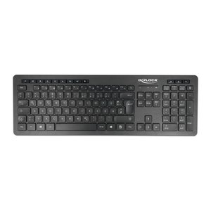 DELOCK USB Tastatur 2,4 GHz kabellos schwarz - Lautlos