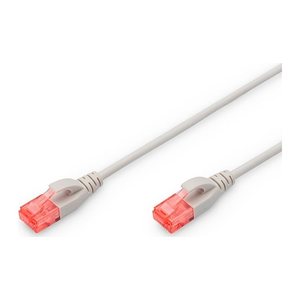 DIGITUS Patchkabel CAT 6 U/UTP Slim, 1m, grau