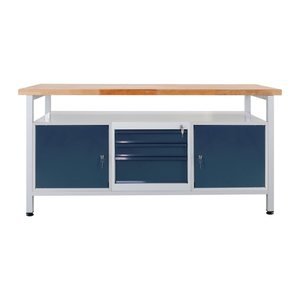 ADB Werkbank lichtgrau, anthrazitgrau 3 Schubladen 170,0 x 60,0 x 84,0 cm