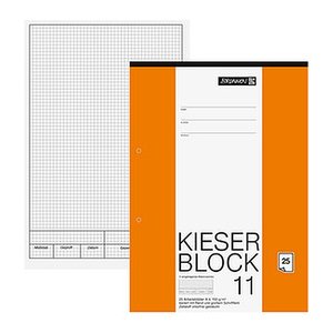 BRUNNEN Arbeitsblock Kieserblock DIN A4 kariert Lineatur 11, 1 St.