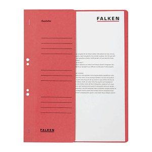 FALKEN Ösenhefter Karton rot DIN A4, halber Deckel, 50 St.