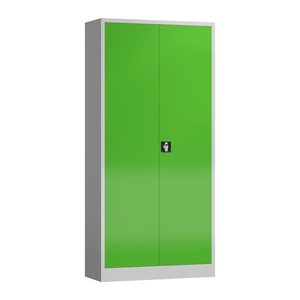 ClassiX Stahlschrank X-530345 lichtgrau, gelbgrün 4 Fachböden 92,0 x 42,0 x 194,5 cm, aufgebaut, 1 St.