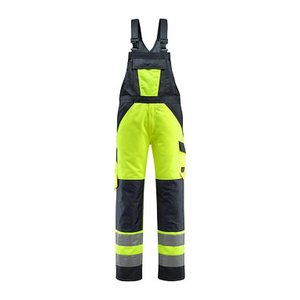 MASCOT® unisex Warnschutz-Latzhose Gosford gelb, schwarzblau Größe 110