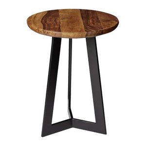 WOHNLING Beistelltisch rund Massivholz sheesham 35,0 x 35,0 x 45,0 cm, 1 St.