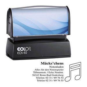 COLOP Textstempel, individualisierbar EOS 40 selbstfärbend blau, schwarz, rot mit Logo, 1 St.