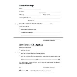 RNK-Verlag Urlaubsabwesenheitsmeldung Formularbuch 2916, 1 St.