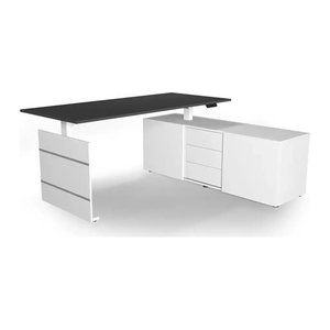 Kerkmann Move 3 elektrisch höhenverstellbarer Schreibtisch anthrazit, weiß rechteckig, Wangen-Gestell weiß 180,0 x 80,0 cm