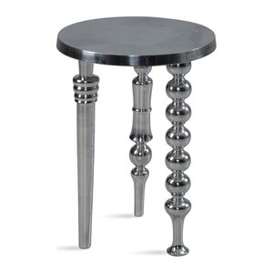WOHNLING Beistelltisch rund Aluminium silber 44,0 x 44,0 x 63,0 cm, 1 St.