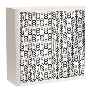 PAPERFLOW easyOffice Black & White Rollladenschrank 60484 2 Fachböden 110,0 x 41,5 x 104,0 cm