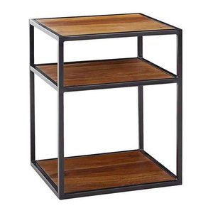 WOHNLING Beistelltisch rechteckig Massivholz sheesham 40,0 x 35,0 x 50,0 cm, 1 St.