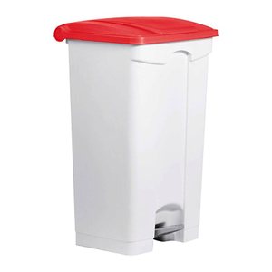 helit Mülleimer 90,0 l weiß, rot, 1 St.