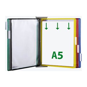 tarifold Wand-Sichttafelsystem 425109 DIN A5 farbsortiert mit 10 St. Sichttafeln, 1 St.