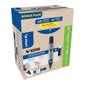 AKTION: PILOT V-Board Master Greenpack Whiteboard-Marker-Set schwarz 2,0 - 5,0 mm, 1 Set + GRATIS 5 Nachfülltuschen