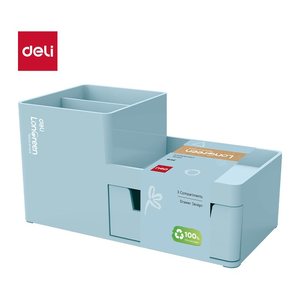deli Schreibtisch-Organizer Longreen hellblau Kunststoff 4 Fächer 17,2 x 8,8 x 9,0 cm