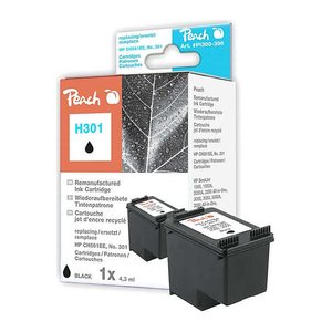 Peach Patrone HP Nr.301 (CH561EE) black no ink level chip remanufactured