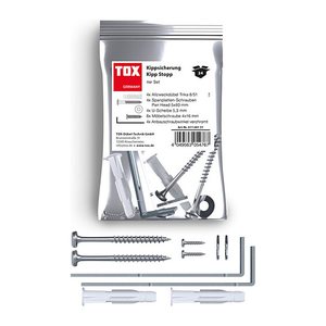 TOX Kipp Stopp 01160131 Möbel-Kippsicherung-Set, 24-teilig