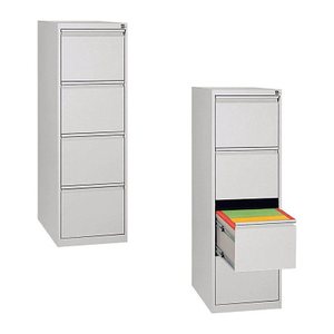 Gürkan Hängeregistraturschrank lichtgrau 4 Schubladen 40,0 x 62,0 x 132,0 cm, 1 St.