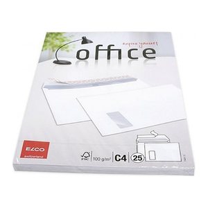 ELCO Briefumschläge Office DIN C4 mit Fenster weiß haftklebend 25 St.