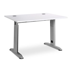 Schreibtisch – T-Fuß höhenverstellbar (1200 x 800 mm, Platte Weiß)