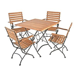 Garden Pleasure Sitzgruppe WIEN, schwarz Holz, Metall, 5-teilig