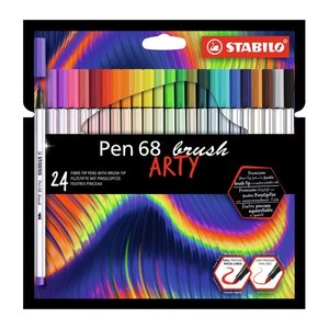 STABILO Pen 68 brush ARTY Filzstifte farbsortiert, 24 St.