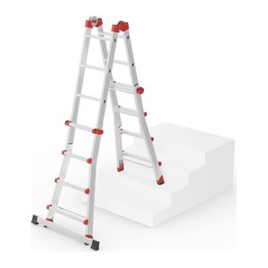 Hailo Gelenkleiter M80 silber 4x 4 Sprossen, H: 115,0 cm