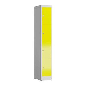 ClassiX Schließfachschrank lichtgrau, zinkgelb X-520416, 4 Schließfächer 31,0 x 50,0 x 180,0 cm