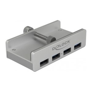 DeLOCK USB-Hub 4-fach silber