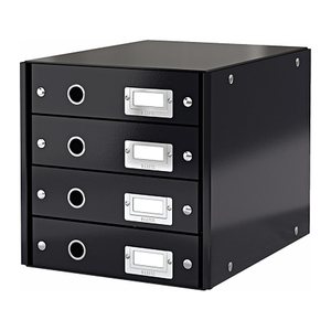 LEITZ Schubladenbox Click & Store schwarz 60490095, DIN A4 mit 4 Schubladen, 1 St.