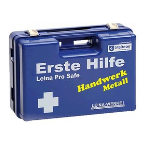 LEINA-WERKE Erste-Hilfe-Koffer Pro Safe Metall DIN 13157 + Erweiterung orange