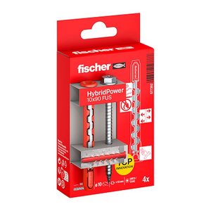 fischer HybridPower 10x90 / 7x89 577392 Dübel- und Schrauben-Set, 8-teilig