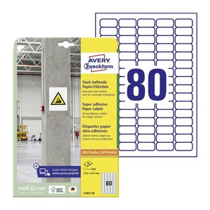 AVERY Zweckform Power-Etiketten L7872-20 weiß 35,6 x 16,9 mm, 20 Blatt