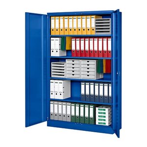 Gürkan Stahlschrank 111155 enzianblau 4 Fachböden 120,0 x 42,0 x 195,0 cm, aufgebaut, 1 St.