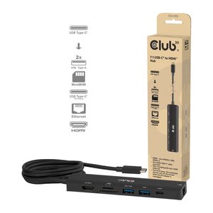 Club3D USB-C 7in1-HUB >HDMI/2xUSB/USB-C/LAN 4K60Hz PD140W retail