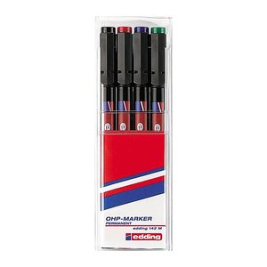 edding 142 Folienstifte-Set farbsortiert permanent, 4 St.