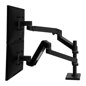 ergotron Monitor-Halterung LX Pro Dual Stacking 45-690-292 schwarz für 2 Monitore, Tischbohrung, Tischklemme