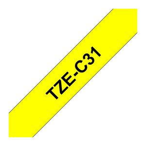 brother Schriftband TZe-C31 TZEC31, 12 mm, schwarz auf gelb, 1 St.