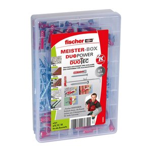 fischer Meister-Box - DuoPower/DuoTec + S 2K 540093 Dübel- und Schrauben-Sortiment, 87-teilig