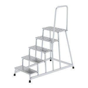 MUNK Montagetritt mit Handlauf 50045 silber 5 Stufen, H: 100,0 cm