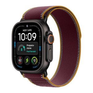 Apple Watch Ultra 4 49 mm Schwarz (GPS + Cellular) Trail-Armband M/L  burgunder