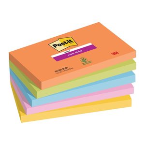 Post-it® Super Sticky Notes Bangkok Collection Haftnotizen extrastark farbsortiert, 5 Blöcke