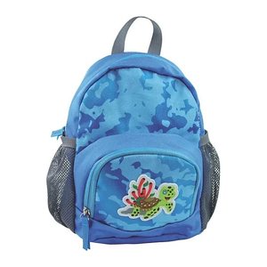 DONAU Kindergartenrucksack Mini Schildkröte Kunstfaser blau/camouflage