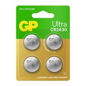 GP Knopfzellen CR2430 Lithium 3,0 V, 4 St.