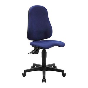 Topstar Bürostuhl Ortho Point, PO90G26 Stoff blau, Gestell schwarz
