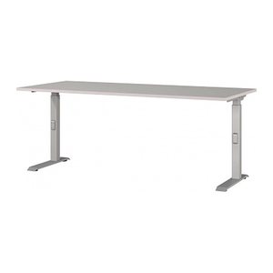GERMANIA DOWNEY höhenverstellbarer Schreibtisch kaschmir rechteckig, C-Fuß-Gestell silber 180,0 x 80,0 cm